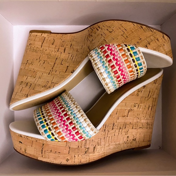 Veronica Beard Dali Raffia Wedge Sandals size 9 - Picture 1 of 7
